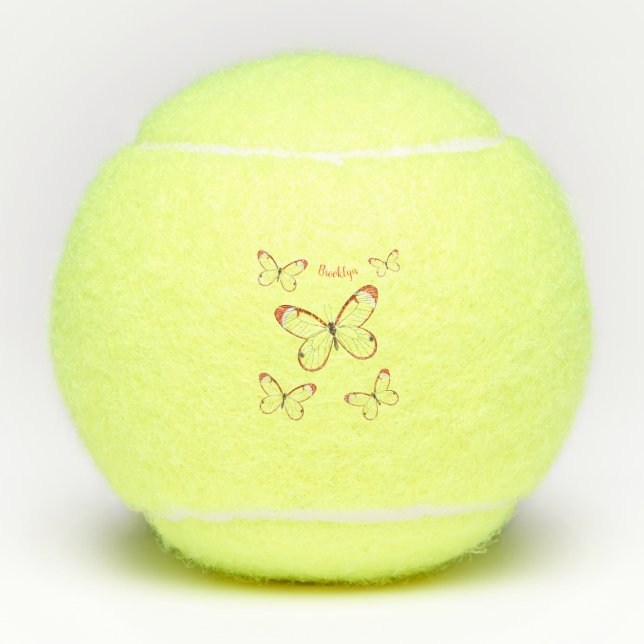 Balles De Tennis Illustration de papillon en verre (Devant)