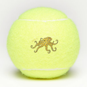 Balles De Tennis Illustration de poulpe à anneau bleu
