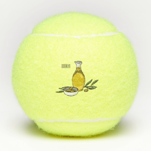 Balles De Tennis Illustration d'huile d'olive (Devant)