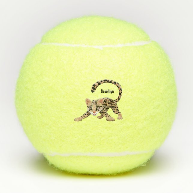 Balles De Tennis Illustration d'ocelot mignon (Devant)