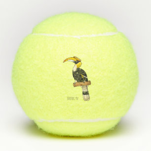 Balles De Tennis Illustration d'oiseau de grande corneille