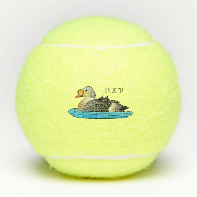 Balles De Tennis Illustration d'oiseau de l'eider King (Devant)