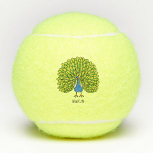 Balles De Tennis Illustration d'oiseau de paon brillant