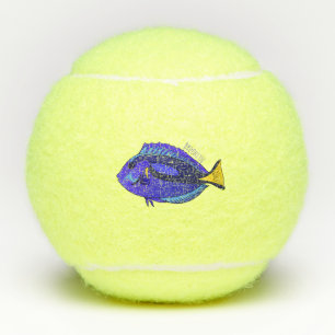 Balles De Tennis Illustration du poisson de la cuve bleue