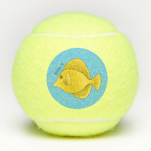 Balles De Tennis Illustration du poisson-tang jaune (Devant)