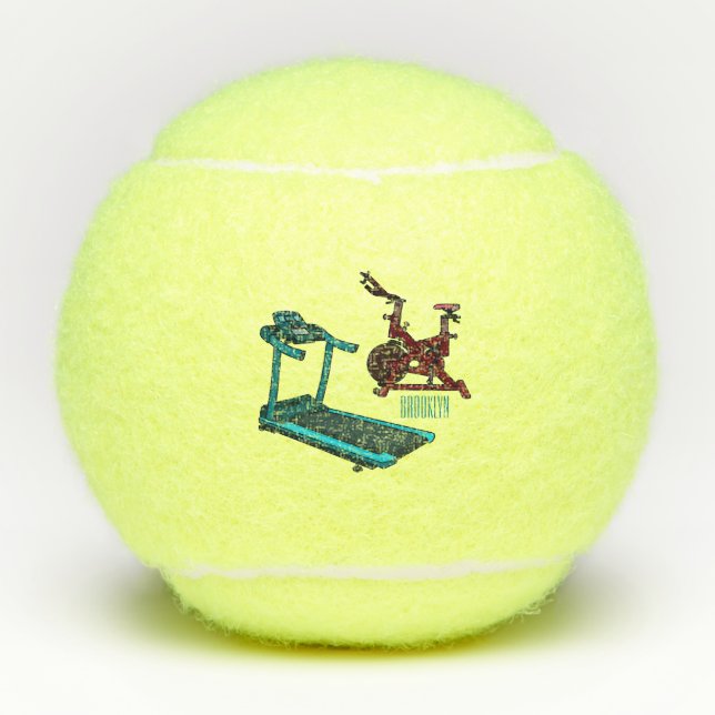 Balles De Tennis Illustration du tapis roulant et de la bande dessi (Devant)