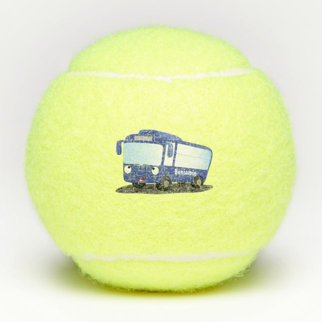 Balles De Tennis Illustration d'un bus moderne bleu mignon (Devant)
