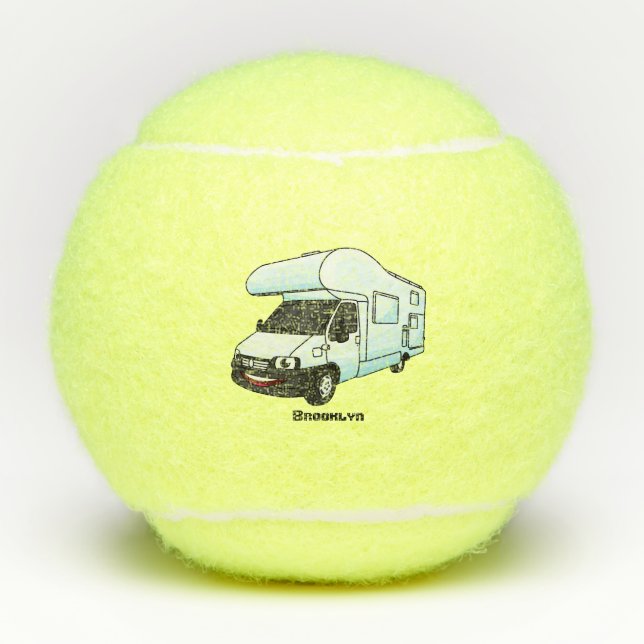 Balles De Tennis Illustration d'un campervan heureux (Devant)