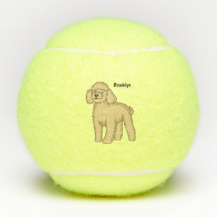 Balles De Tennis Illustration d'un caniche brun joyeux