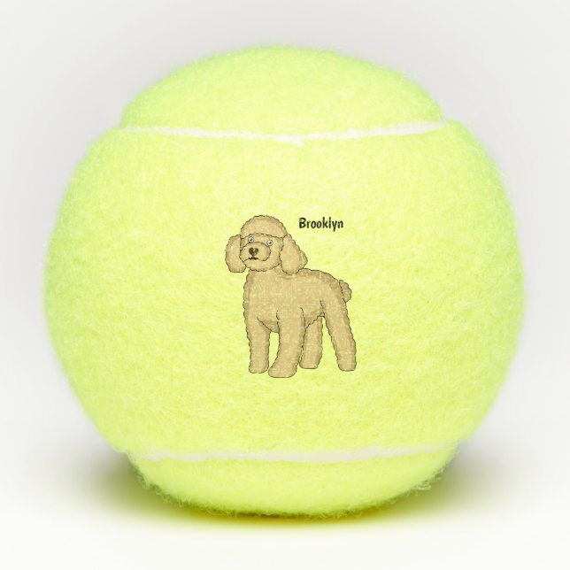 Balles De Tennis Illustration d'un caniche brun joyeux (Devant)