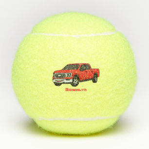 Balles De Tennis Illustration d'une camionnette rouge mou