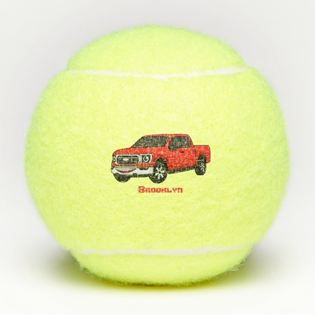 Balles De Tennis Illustration d'une camionnette rouge mou (Devant)