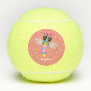 Balles De Tennis Illustration d'une libellule bleu et rose