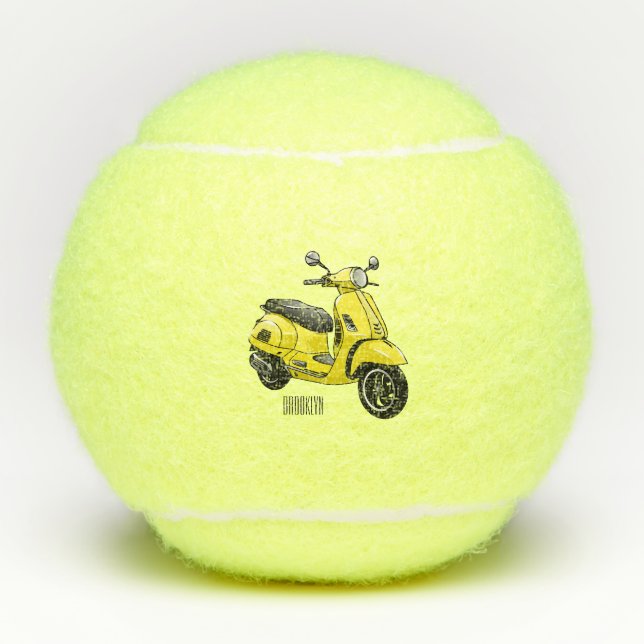 Balles De Tennis Illustration d'une moto cyclable (Devant)
