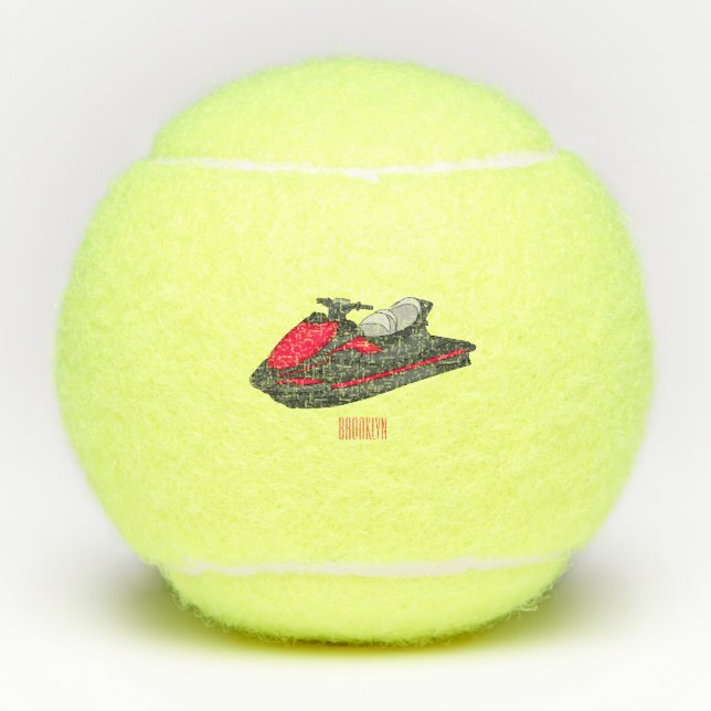 Balles De Tennis Illustration Jet ski (Devant)