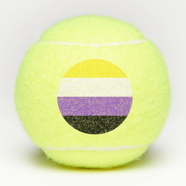Balles De Tennis Indicateur de fierté non binaire (Devant)