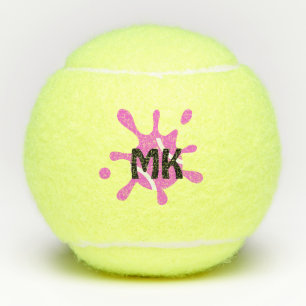 Balles De Tennis Initiales roses moelleuses moites monogrammes