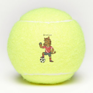 Balles De Tennis Joli cheval drôle jouant dessin de football