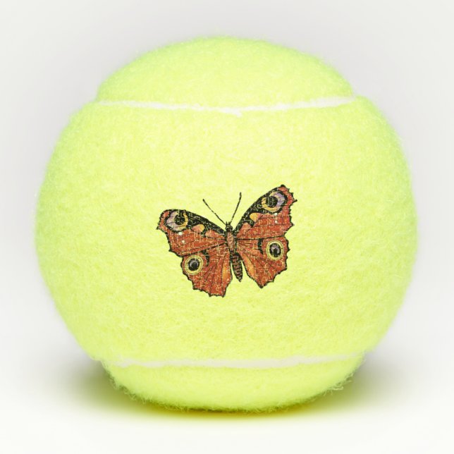 Balles De Tennis Joli papillon Monarque Ailes Brown dorées (Devant)