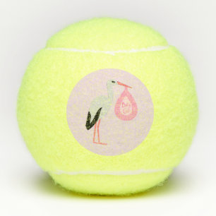 Balles De Tennis Jolie chatte rose bébé fille Stork