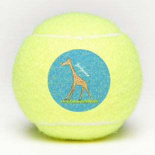 Balles De Tennis Jolie girafe avec dessin animé de papillon