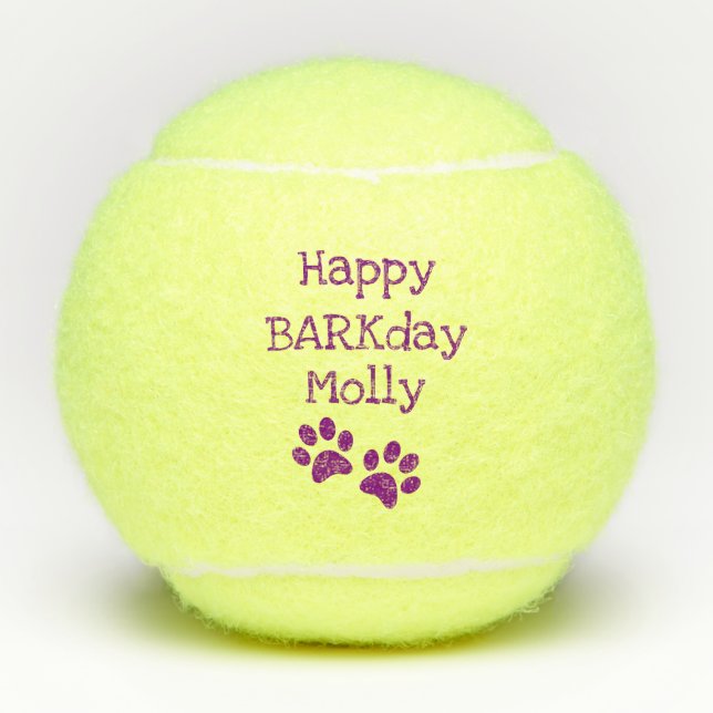Balles De Tennis Jouet heureux pourpre de chien d'anniversaire de (Devant)