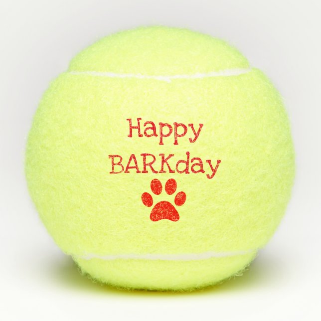 Balles De Tennis Jouet heureux rouge de chien d'anniversaire de (Devant)
