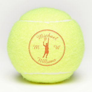 Balles De Tennis Joueur de tennis Sport Personnalisé Orange Silhoue