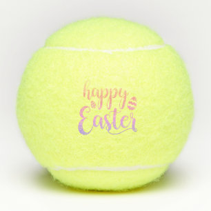 Balles De Tennis Joyeuse Typographie d'Oeuf de Pâques multicolores