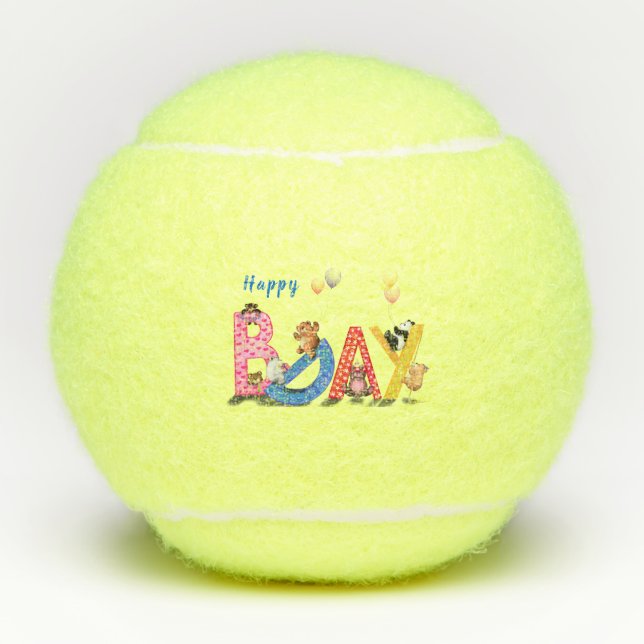 Balles De Tennis Joyeux Anniversaire Cadeau Tennis Balls Baby Bears (Devant)