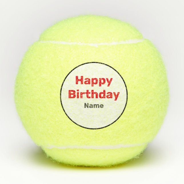 Balles De Tennis Joyeux anniversaire de tennis (Devant)