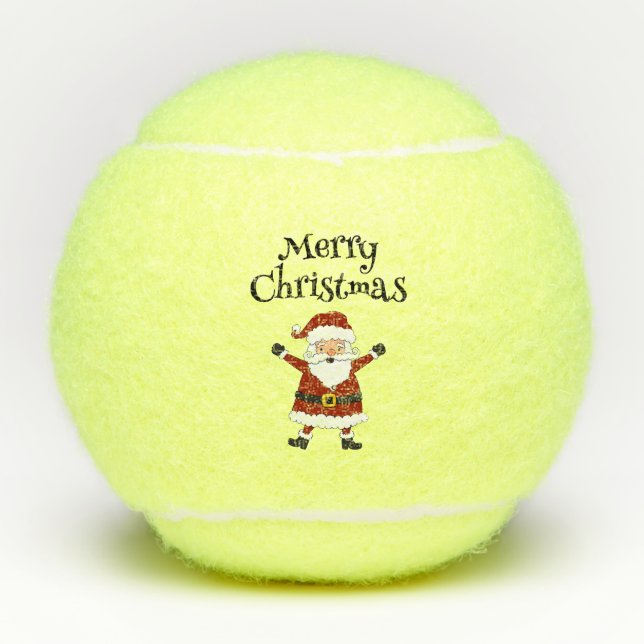 Balles De Tennis Joyeux Noël avec le Père Noël (Devant)