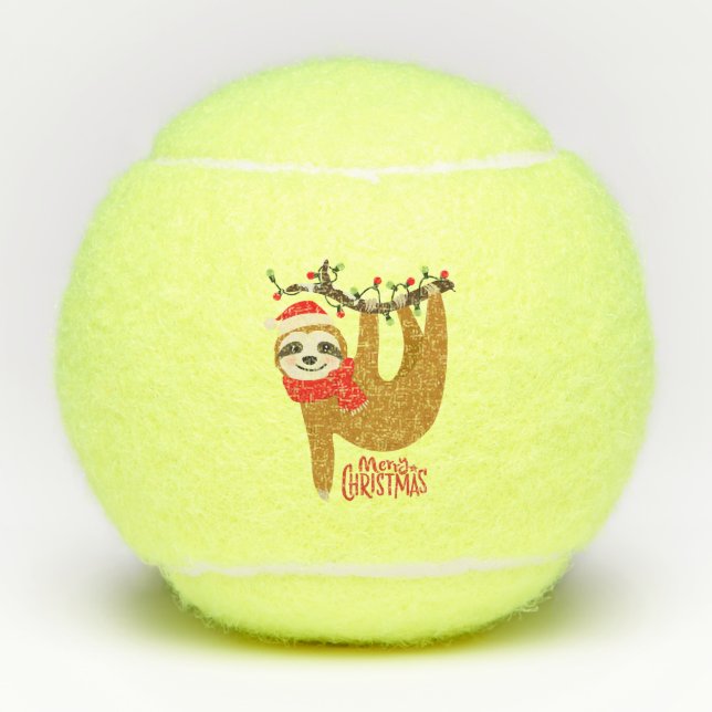 Balles De Tennis Joyeux Noël Sloth | Vacances (Devant)