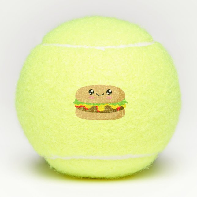Balles De Tennis Kawaii Burger (Devant)