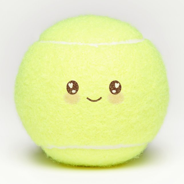 Balles De Tennis Kawaii Cute Emoticon Emoji (Devant)