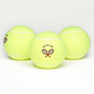 Balles De Tennis Kiss my ace logo raquettes croisées personnalisé