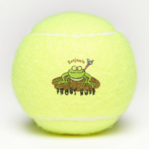 Balles De Tennis La grenouille règle drôle dessin de grenouille ver