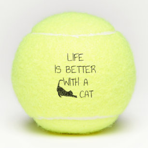 Balles De Tennis La Vie Est Meilleure Avec Un Chat - Amoureux de le