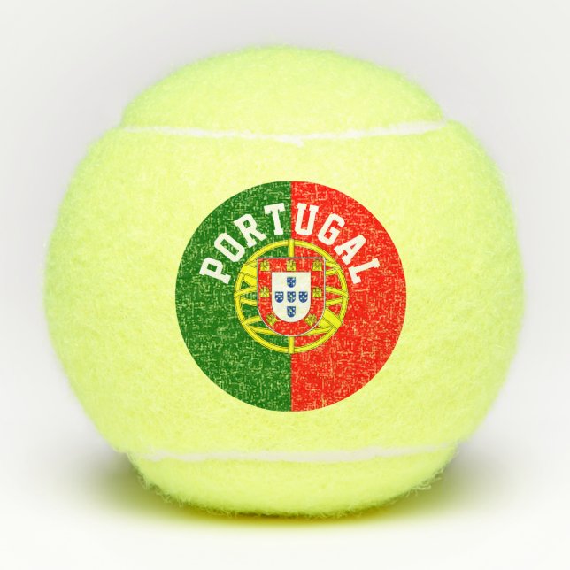 Balles De Tennis Le drapeau portugais du Portugal conçoivent en (Devant)