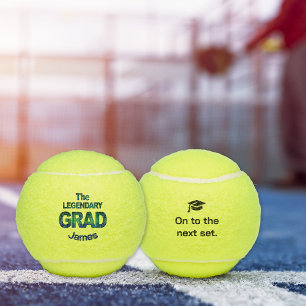 Balles De Tennis Le Grad légendaire - Cadeau bleu vert personnalisé