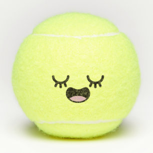 Balles De Tennis Le visage de l'émoticône émotique souriant de Kawa