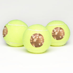 BALLES DE TENNIS LES COEURS DU JOUR DE ROSE VALENTINE