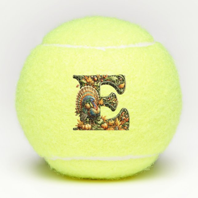 Balles De Tennis Letter E Thanksgiving style gift  (Devant)