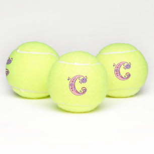 Balles De Tennis Lettre C monogramme filles Doodart personnalisé