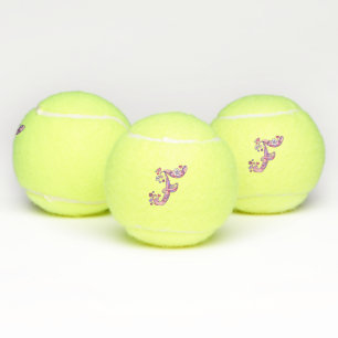 Balles De Tennis Lettre F monogramme filles Doodart personnalisé