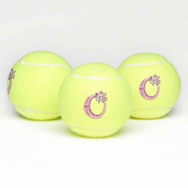Balles De Tennis Lettre O monogramme filles Doodart personnalisé (Multiple)