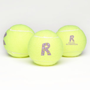 Balles De Tennis Lettre R monogramme filles personnalisées violet
