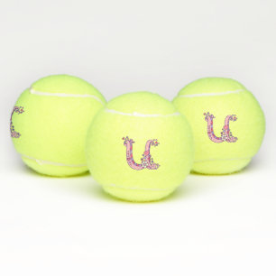 Balles De Tennis Lettre U monogramme filles Doodart personnalisé