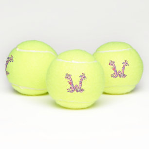Balles De Tennis Lettre W monogramme filles Doodart personnalisé