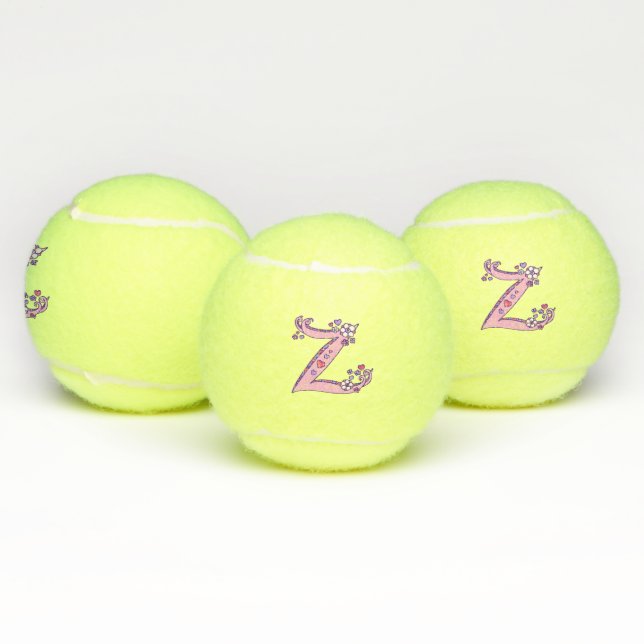 Balles De Tennis Lettre Z monogramme filles Doodart personnalisé (Multiple)